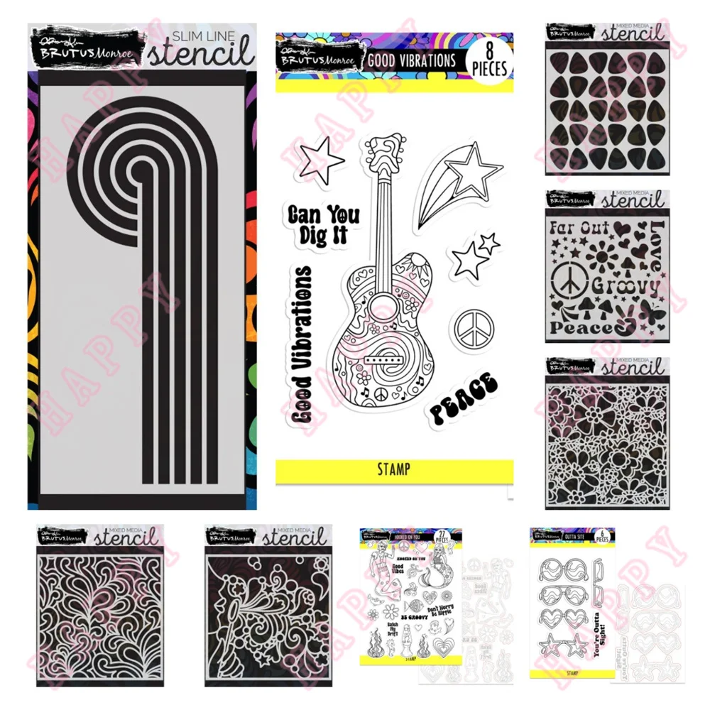 

New Stamps Metal Cutting Dies Mod Flowers Curve Appeal Groovy Vibrations Scrapbook Diary Decoration Stencils Embossing Template