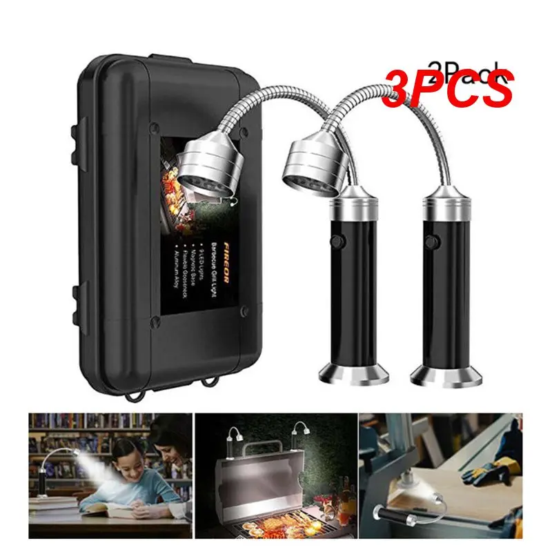 3Pcs Magnetic Bbq Light Barbecue Accessori Per Grigliate A Carbone Resistente Al Calore Weber Grill Barbeque Lampada Di Illuminazione A Led Per Estern