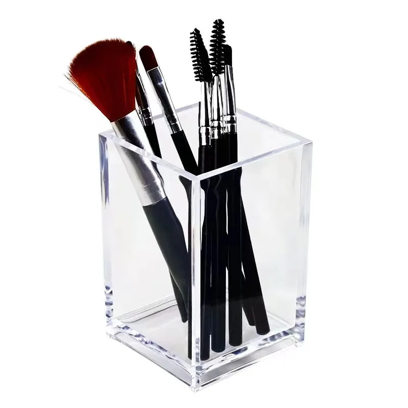 Acrylic Makeup Brush Storage Tube Transparent Eyebrow Pencil Makeup