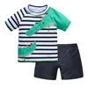 2 PCS Summer New Arrival  Kid Boys Rash Guard Child Swimwear Truck Beach Short Baby Swimsuit Private Label Board Short Set 3