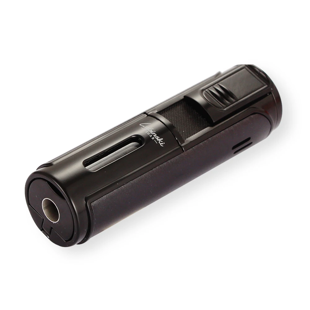 Strip Shape Butane Gas Cigar Lighter Lubinski Windproof 5 Flame Jet Torch Lighter Pocket Metal Cigarette Briquet Cigar Accessory 6