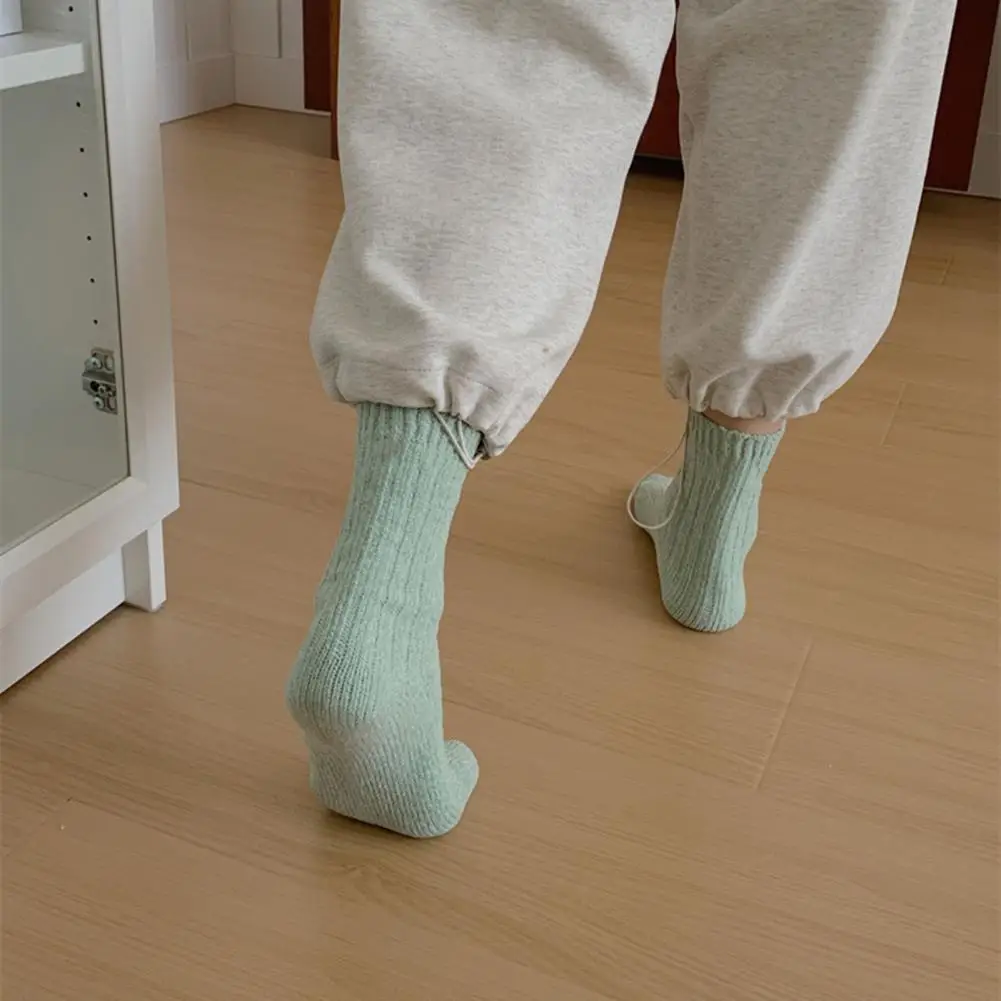 

Mid-tube Socks Anti-slip Knitted Winter Socks with Ankle Protection Great Elasticity Thick Soft Mid-tube Lady Socks for Weather