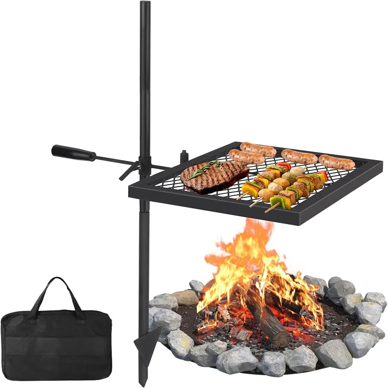 Heavy Duty Stainless Steel Swivel Campfire Grill Grate 1