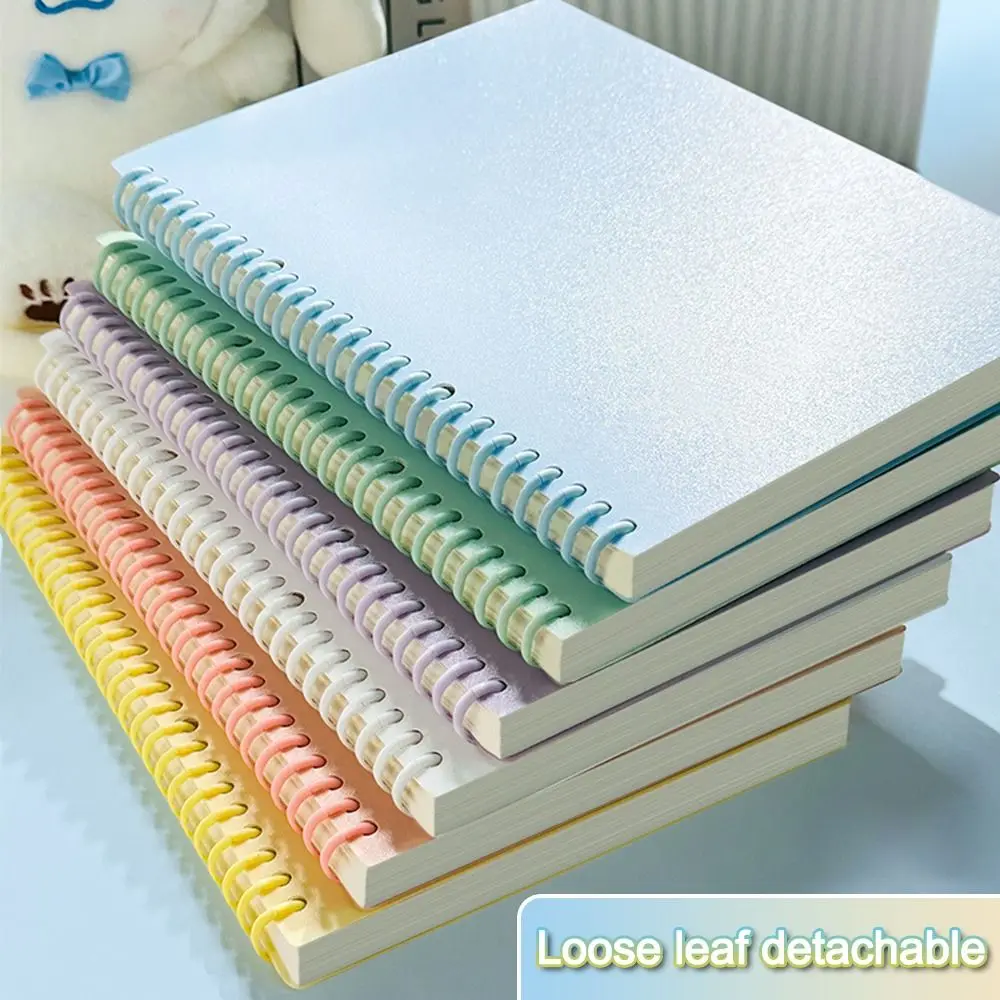 Portabel A5/B5 컬러 바인더 노트 리필 가능 PP 커버 라인 북 이동식 코일 메모장 DIY 학교 사무용품