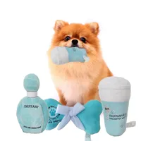 Lovely Stuffed Plush Pet Chewing Toys Plush Dog Wine Bottle Squeaky Toys With BB Sound 1