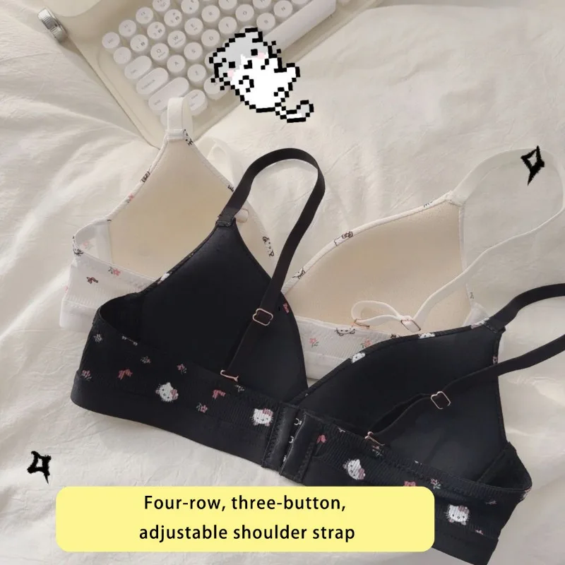 Sanrio Anime Hello Kitty Roupa interior, Kawaii Desenhos Animados, Sem  Alças, Antiderrapante, Microtórax, Push-up, Linda, Sutiã Doce, Lingerie  Sexy