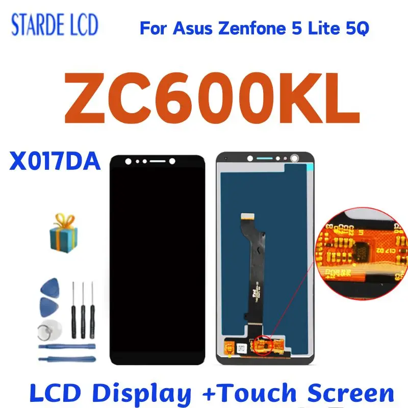

Original For Asus ZenFone 5 Lite 5Q ZC600KL X017D LCD Display Screen Touch Panel Digitizer Assembly with Free Tools
