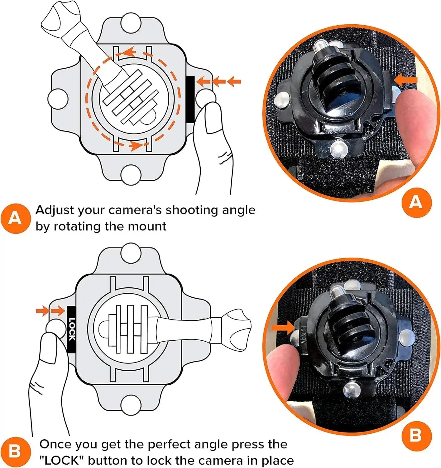 360 Degree Rotation Wrist Band Hand Strap Band Mount For Gopro 13 12 11 10 Insta360 X5 X4 DJI OSMO Action 5Pro 4 3 Camera Mount