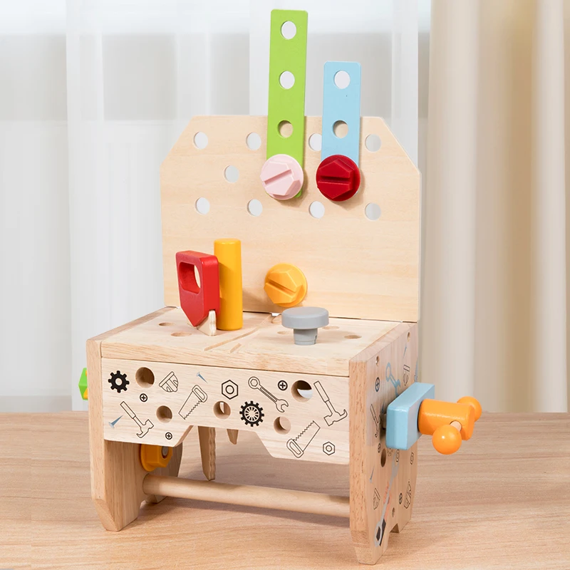 Kids Wooden Tool Box Toy Pretend Game Puzzle Disassembly Set Simulation Multifunctional Repair Carpenter Tool Boy Gift - Image 6