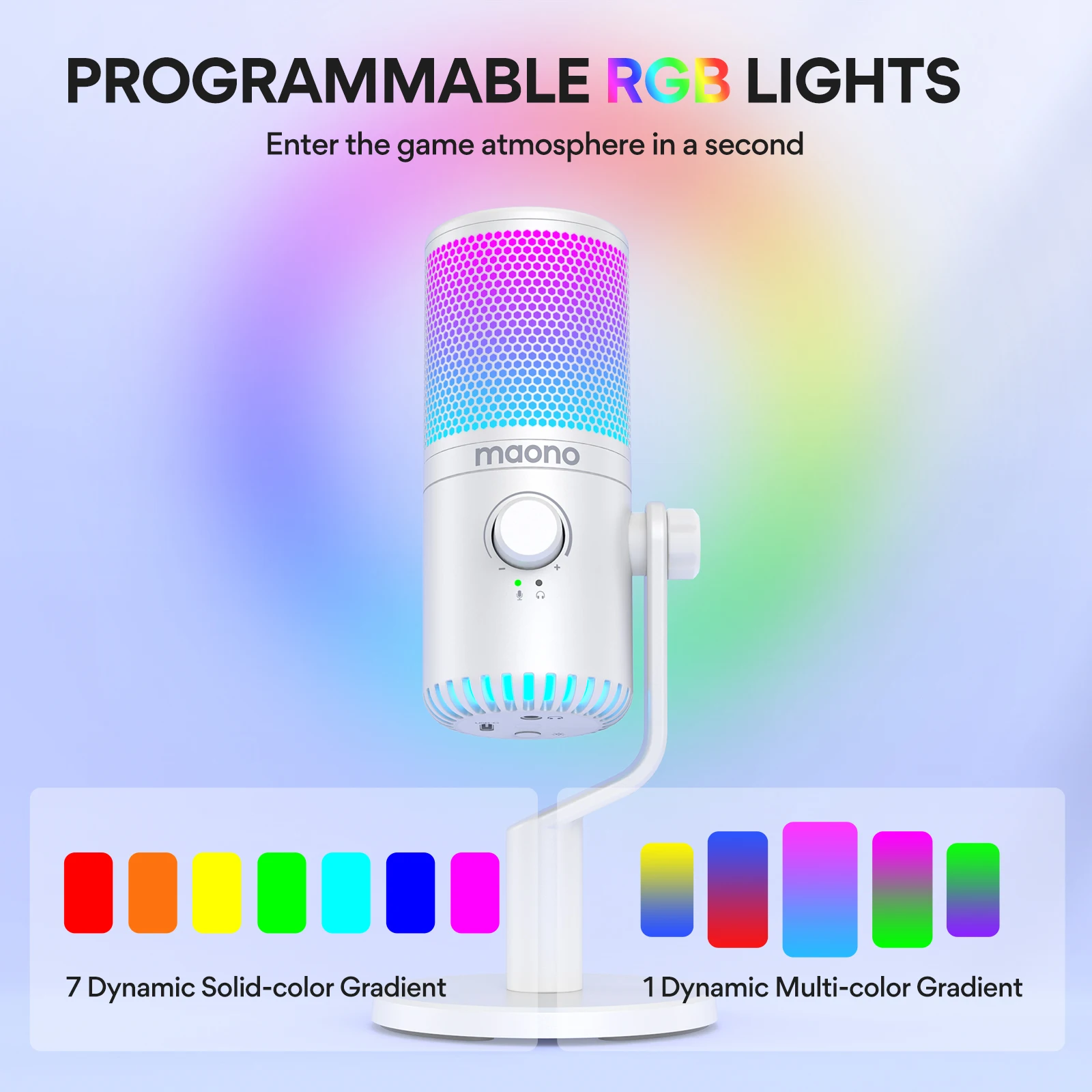 maono DM30rgb 白 Amazon.com: MAONO USB Gaming Microphone for PC, Programmable