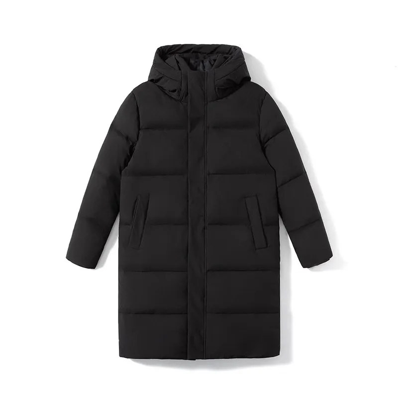 Winter Men's Fashion Hooded Down Jacket Long Casual Loose Warm Windproof Coat Men Solid White Duck Down Jackets Couple Outwear