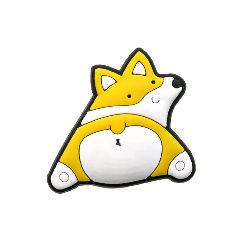 여성용 귀여운 강아지 신발 참, 코기 닥스훈트 프렌치 불독 신발 장식, 보스턴 테리어 핀 클로그 청바지, 1 개, 9 개