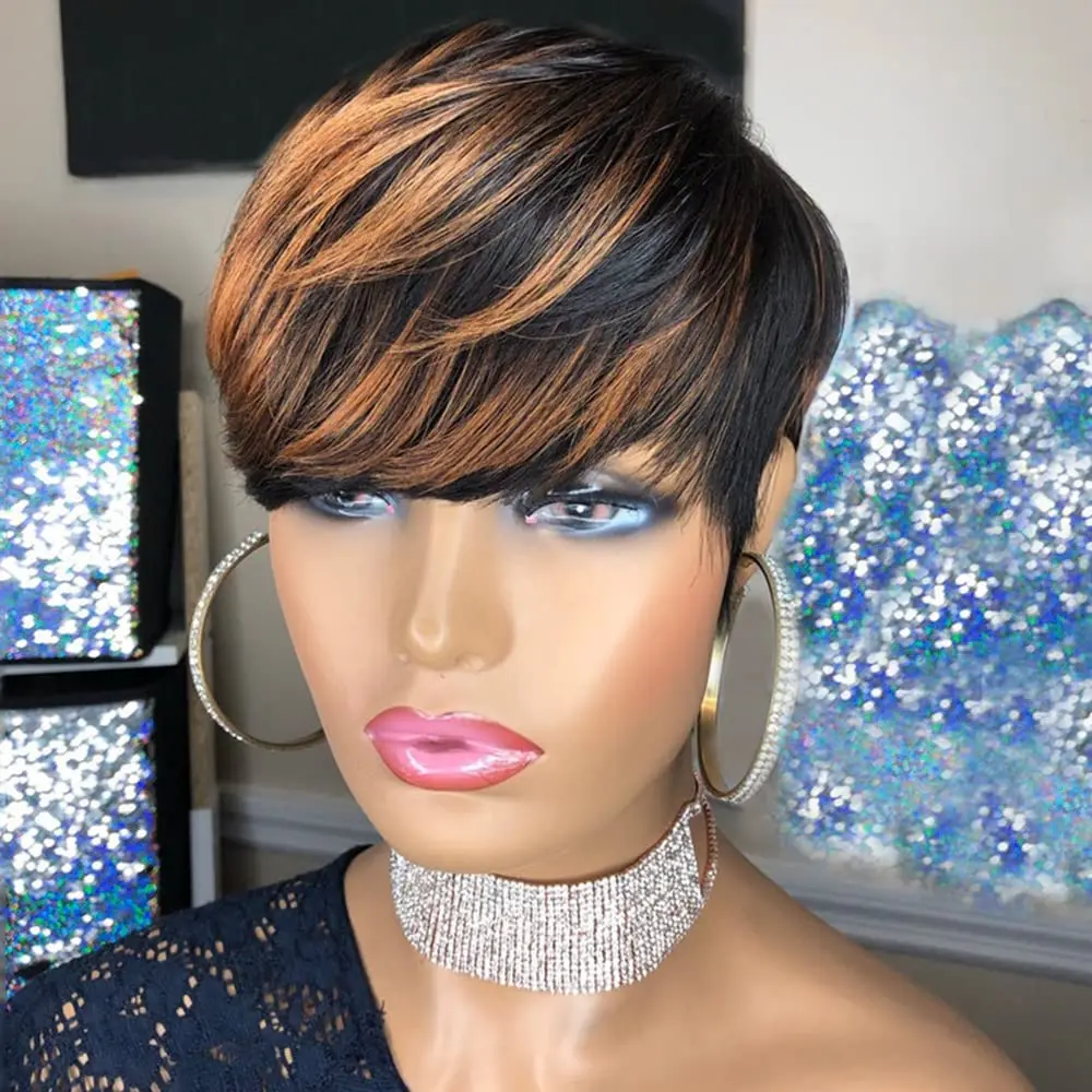 Wigs suitable for women, elf style short hair, available in black and other colors, short layered wavy synthetic wigs suitable 2
