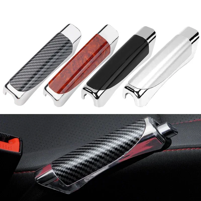 Universal Car Hand Brake Cover Carbon Fiber Wood Color Protector Handbrake Grips Interior Decor Car Styling Accessories hand brake cover,car interior accessories