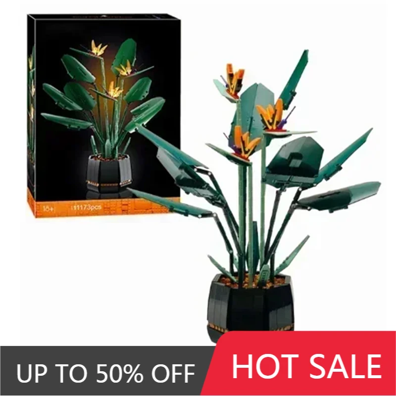 Nuovo 10289 Bird Of Paradise Bouquet Rose Building Block Mattoni Unziptoy Illustrazione In Vaso Holiday Girlfriend Gift Home Decor