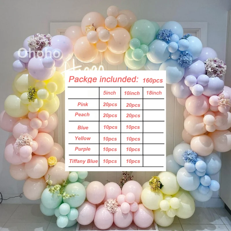 160pcs Pastel Multi