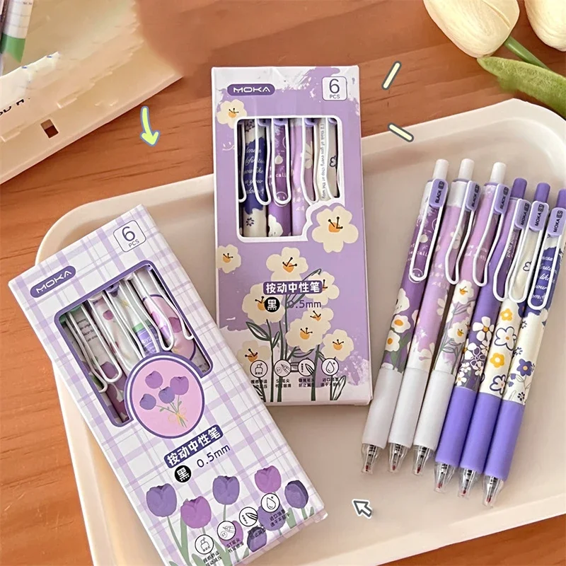 

Гелевые ручки с маргаритками, 0,5 мм, 6 шт.