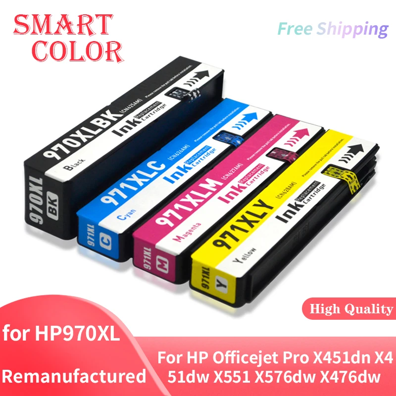 

Восстановленный совместимый чернильный картридж для HP 970XL 971XL для HP970 для HP Officejet Pro X451dn X451dw X551 X576dw X476dw