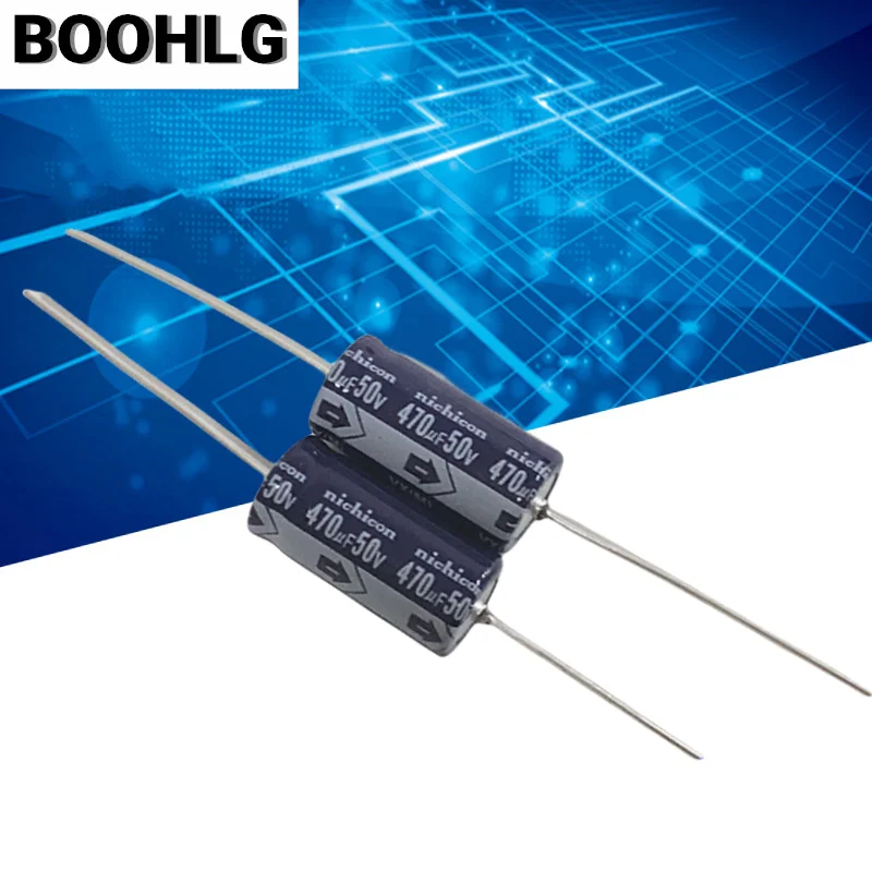 5PCS original genuine horizontal axial polarized aluminum electrolytic capacitor 50v 470uf 13X26