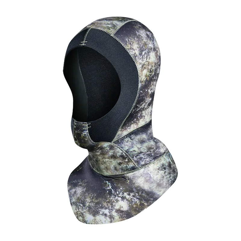 3mm Neoprene Scuba Diving Hood with Shoulder Spearfishing Equipment Hat Winter Snorkel Swim Warm Cap Surfing Hat Diving Caps 2