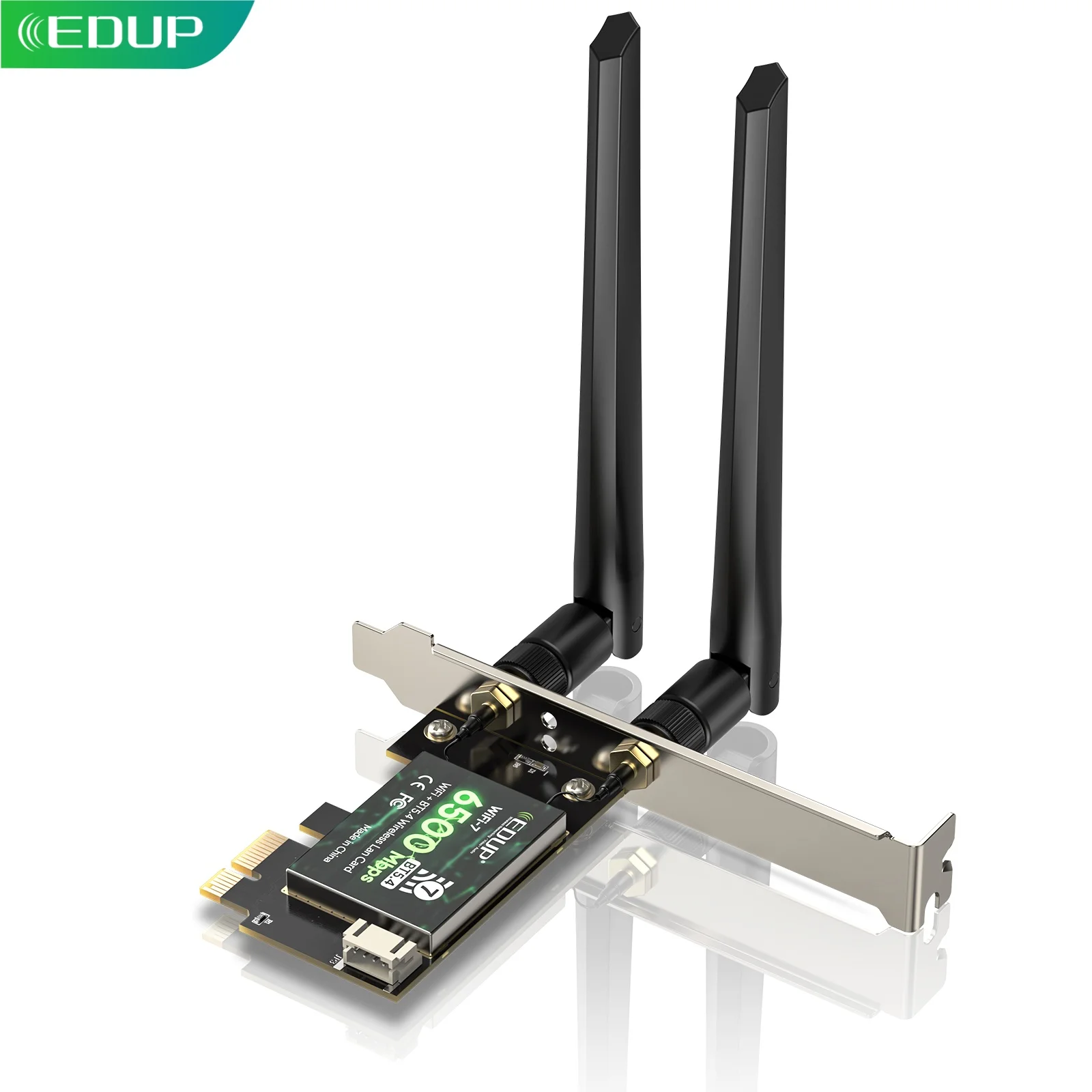 EDUP BE9726 PCIe WiFi7 네트워크 카드 (Linux, Wins 지원) 트라이 밴드 6GHz 5GHz 2.4GHz 블루투스5.4 OFDMA 고속 저지연 어댑터
