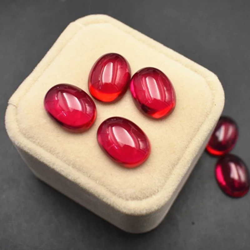 Natural Ruby Oval Cabochon Smooth Polished Surface Egg Shape Large