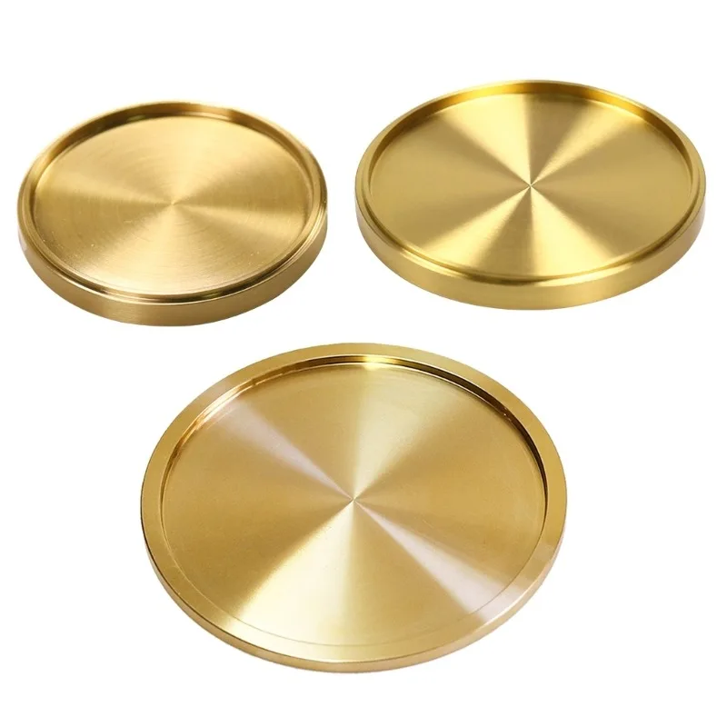 Copper Cup Coaster Brass Coaster Copper Cup Home Decor Drink for Bar Kitchen Coffee Tables Centerpieces Decorations Y5GB