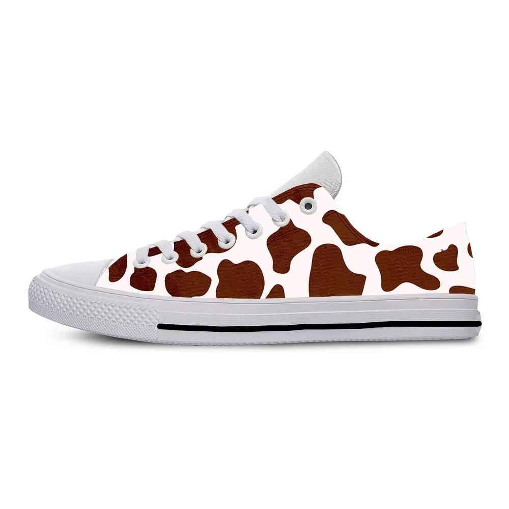 Hot Cool Cow Print Aesthetic Animal Funny Cute Fashion Casual Cloth Shoes Low Top Men Women Female Sneakers Latest Board Shoes