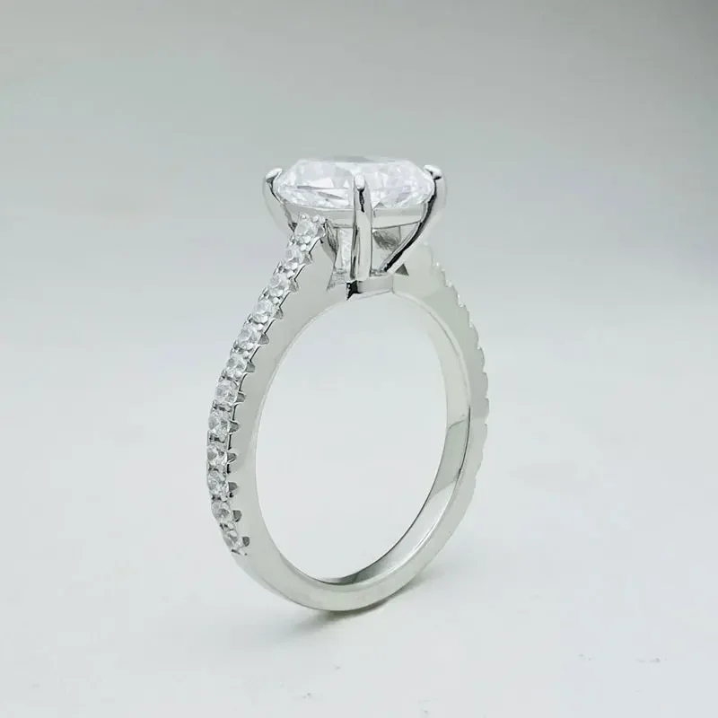 Moissanite Diamond Rings For Women Engagement Cushion Cut 3 Carat D Color 925 Sterling Silver Wedding Gifts Promise Jewelry