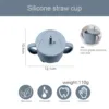 Baby Feeding Cups Straw Bottle Sippy Cup Silicone Baby Cup Double Handle Sippy Cups Drinkware Child Anti-Hot Leakproof Water Cup 4