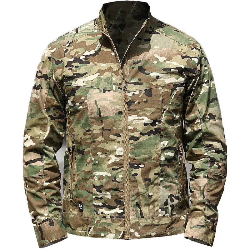 Men Tactical Waterproof Jacket Spring Autumn Military Clothes Multi Pockets Ripstop Jacket Special Forces Working Outwear