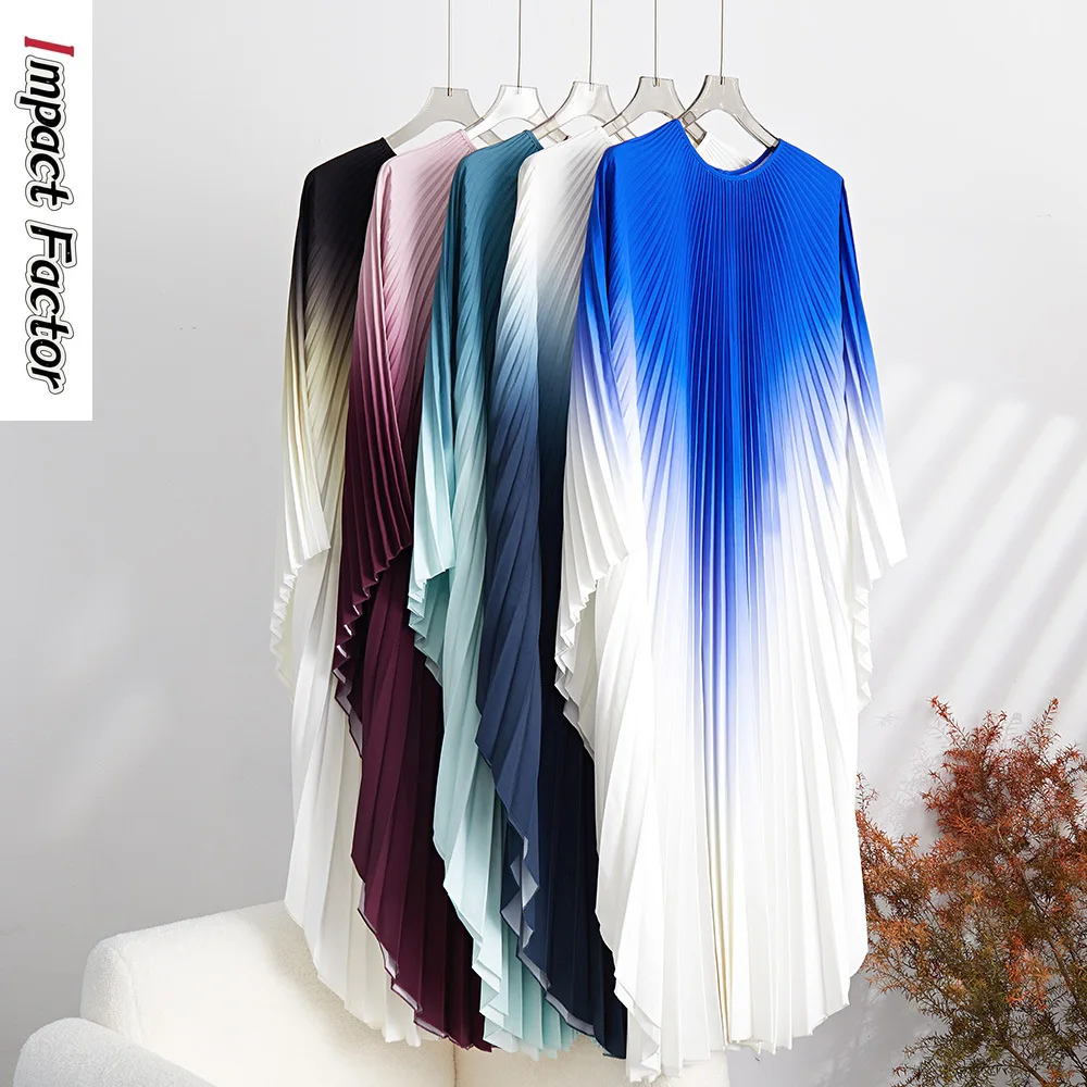 

Плиссированное Платье градиентного цвета, новинка 2024, Эксклюзивное Вечернее Платье, Высококачественная женская одежда