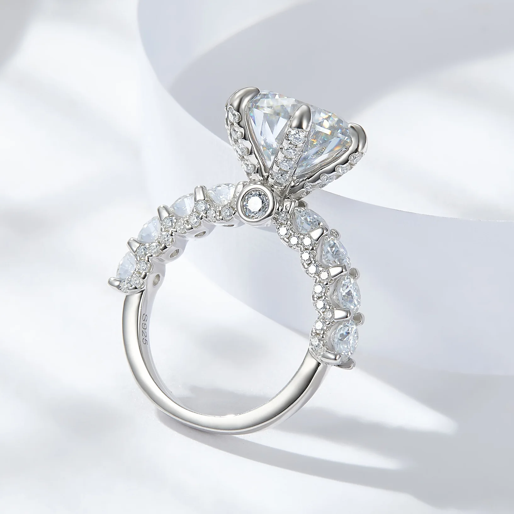 Apaison Women 3 ct Moissnaite Rings 100% 925 Sterling Silver Bridal Ring Fine Jewelry Girl Anniversary Gift Wholesale