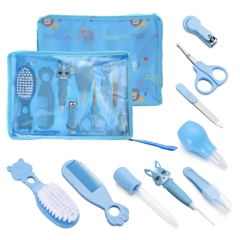 9Pcs/set Baby Care Set Baby Nail Clippers Thermometer Care Tools Comb Brush Set Easter Gift