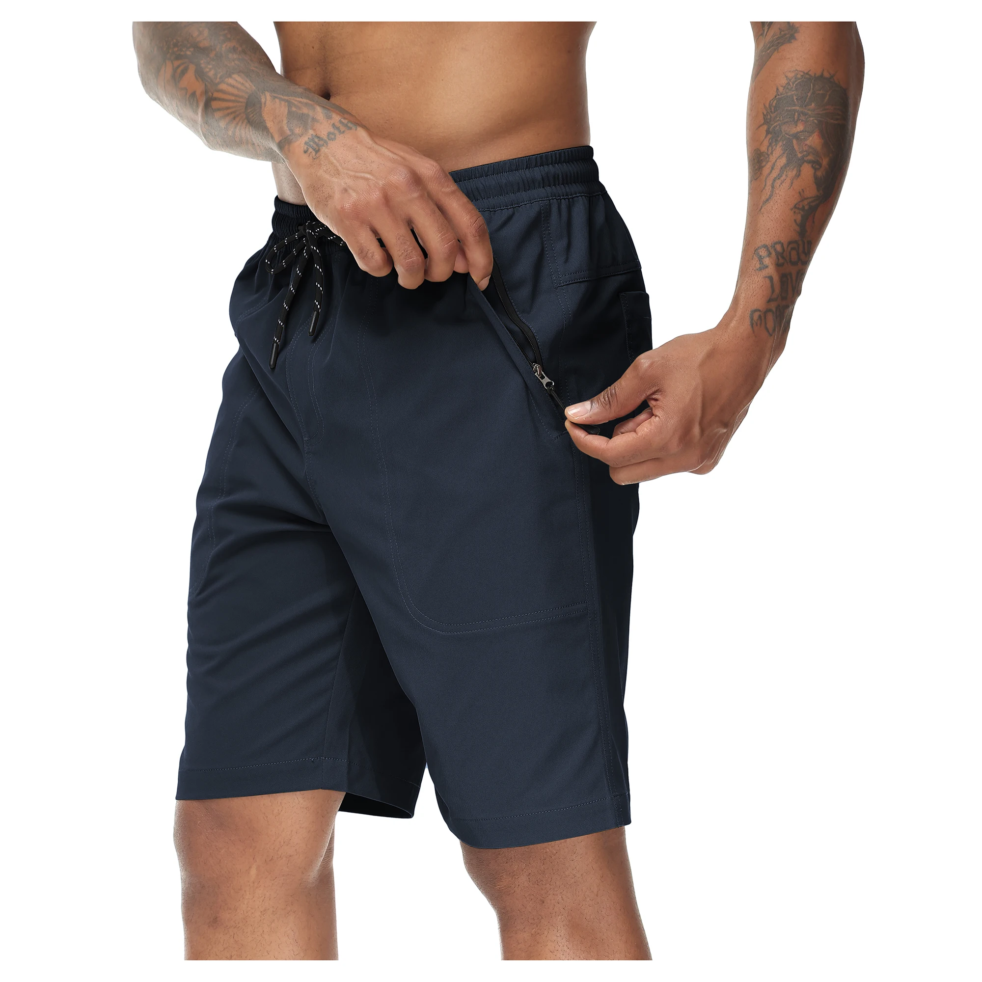 Summer Men's Solid Shorts Casual Drawstring Shorts Jogging Athletic Pants Lightweight High Quality Elastic Waist Cargo Shorts