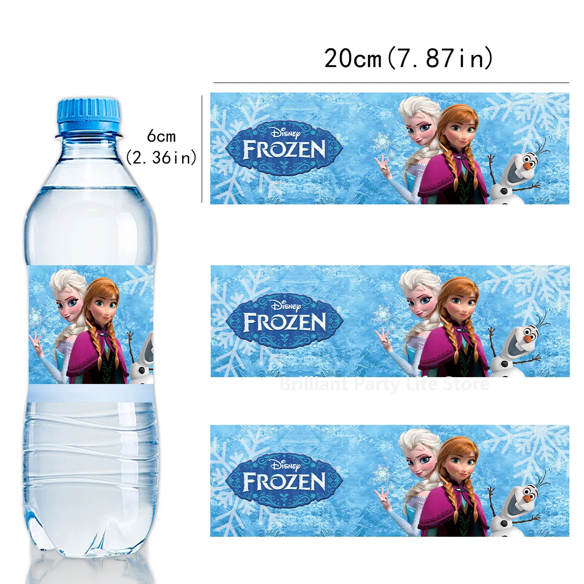 thumbnail image 1 of Pegatinas de Elsa y Frozen de Disney para decoración de fiestas de cumpleaños infantiles, bonitas pegatinas de dibujos animados de las princesas Disney Anna y Aisha para botellas de zumo, 1 of 5