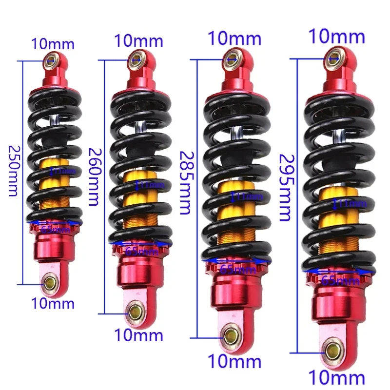 

250mm 260mm 285mm 295mm 980lbs Spring Downhill Rear Shock Absorber Suspension Adjustable Damping For ATV Quad Dirt Pit Pro Bike