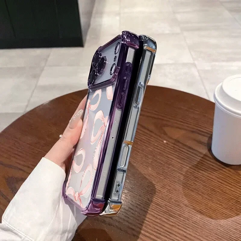Elegant Romantic Bow Clear Shockproof Phone Case