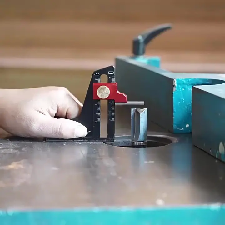 Jauge De Profondeur Réglable Pour Scie Sur Table - Alliage Aluminium - Rouge - 15x9x2 Cm - Pour Menuiserie Précise - 10