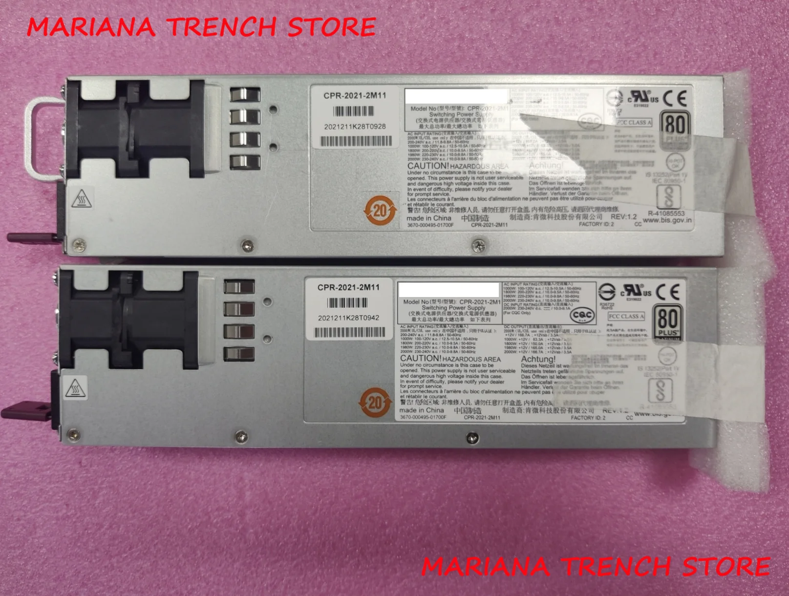 

CPR-2021-2M11 for Compuware AC-DC Redundant 2000W 230 - 240Vac +12V/166.7A +12Vsb/3.5A