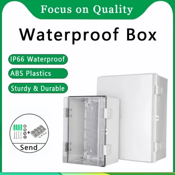 IP66 สีเทา/ฝาครอบโปร่งใสกล่องแยกไฟฟ้า ABS บานพับพลาสติกกันน้ํากลางแจ้งกล่องกล่องกระจายอํานาจ 1