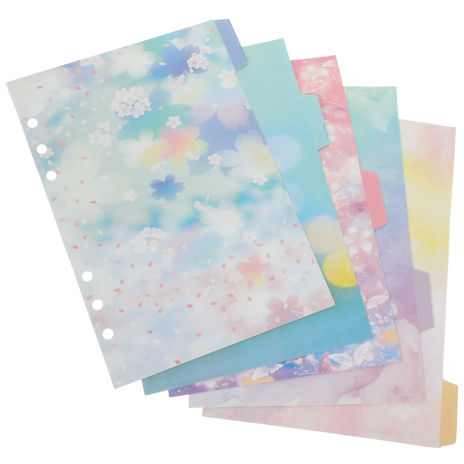 

5 Sheets Category Index Page Paper Dividers Notebooks Separator Loose Leaf Loose-leaf Markers Binder Tabs Punched The