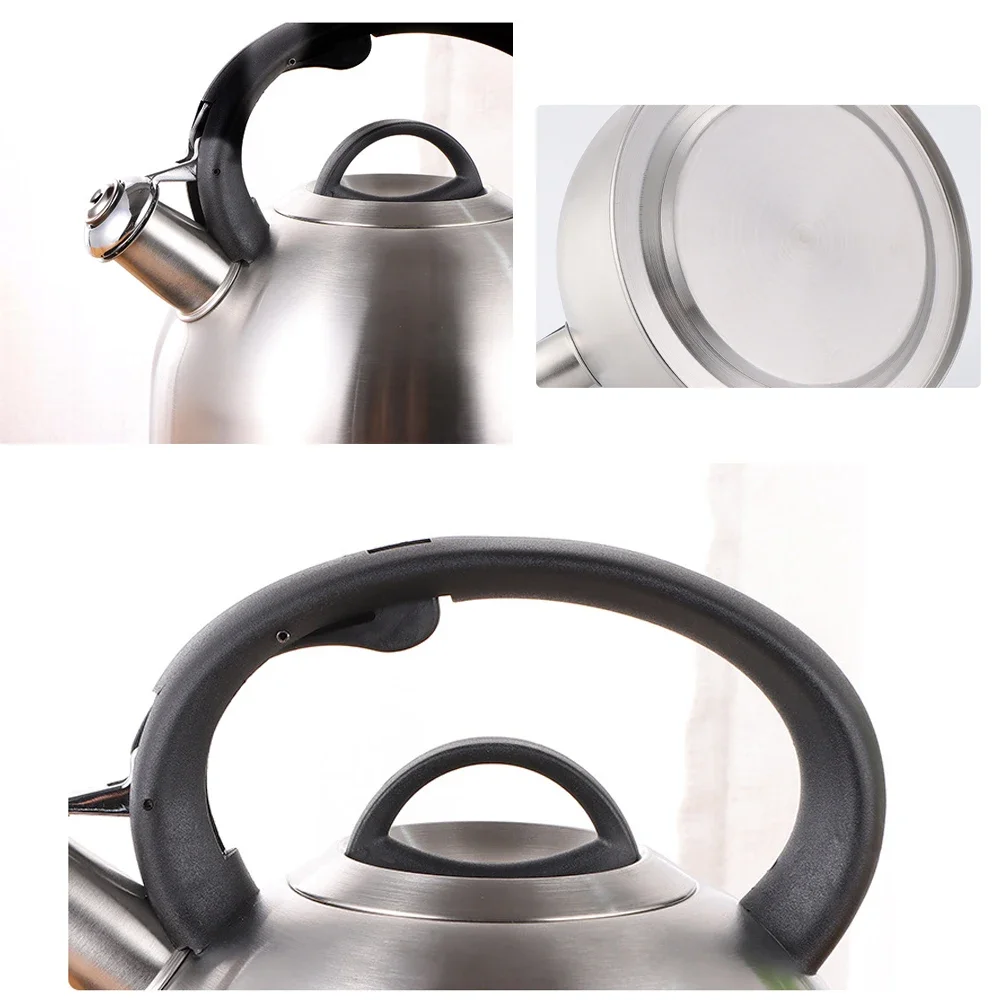 Flat Bottom Whistle Kettle European Stainless Steel Large Capacity Tea Pot  Classic Water Boiler For All Stovetops Kitchen Supply - AliExpress