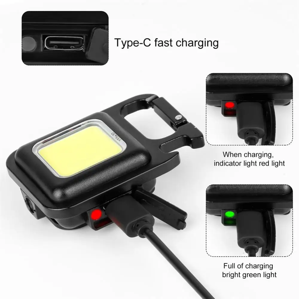 Mini LED 500mAh Flashlight USB Rechargeable for Outdoor Camping