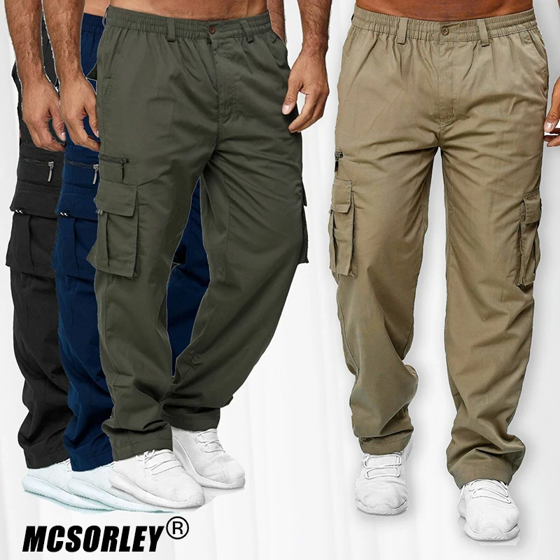 

MCSORLEY Autumn Joggers Cargo Pants for Men Casual Hip Hop Multi-pocket Loose Male Trousers Sweatpants Streetwear Overalls Pants