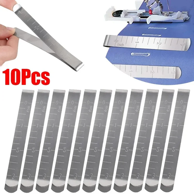 10/1PCS Metal Sewing Clips Stainless Steel Hemming Ruler 3 Inches Clip for Fabric Measuring Quilting DIY Sewing Accessories sewing clips garment clips
