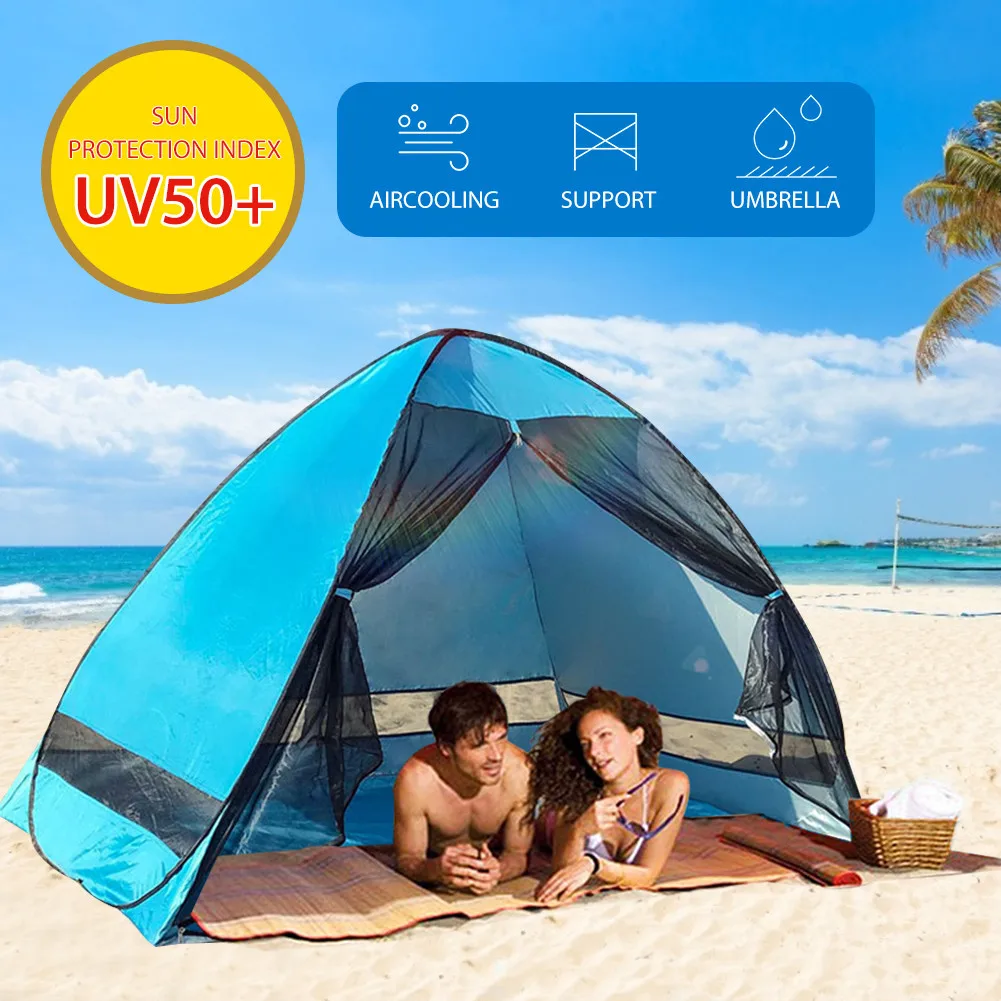 UV Protection Beach Tent Camping Tents Automatic Pop Up Nature Tent Sun Shelter Gazebo Tent Outdoor Camping Accessories