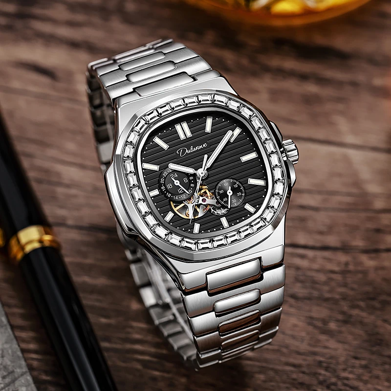 Men's es Automatic Mechanical Sports Men Wrist Waterproof Clock Luxury Top Casual Sky Blue es_voghion.com
