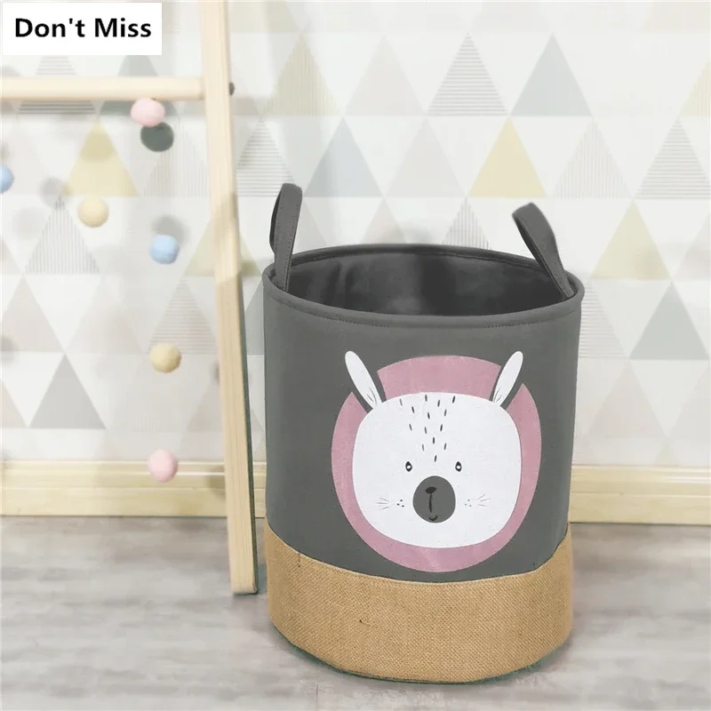 Collapsible Laundry Basket Cartoon Rabbit Storage Baskets Large Waterproof Linen Cloth Home Toy Clothes Storage Barrel Organizer