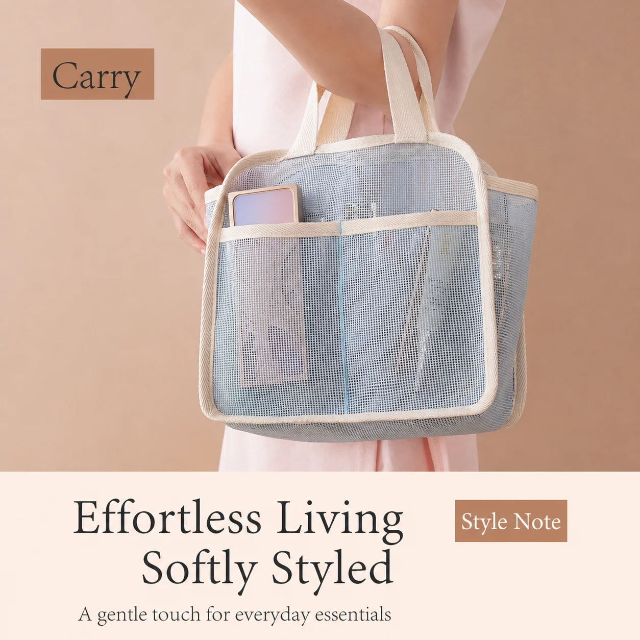 Clear Portable Toiletry and Cosmetic Organizer Bag